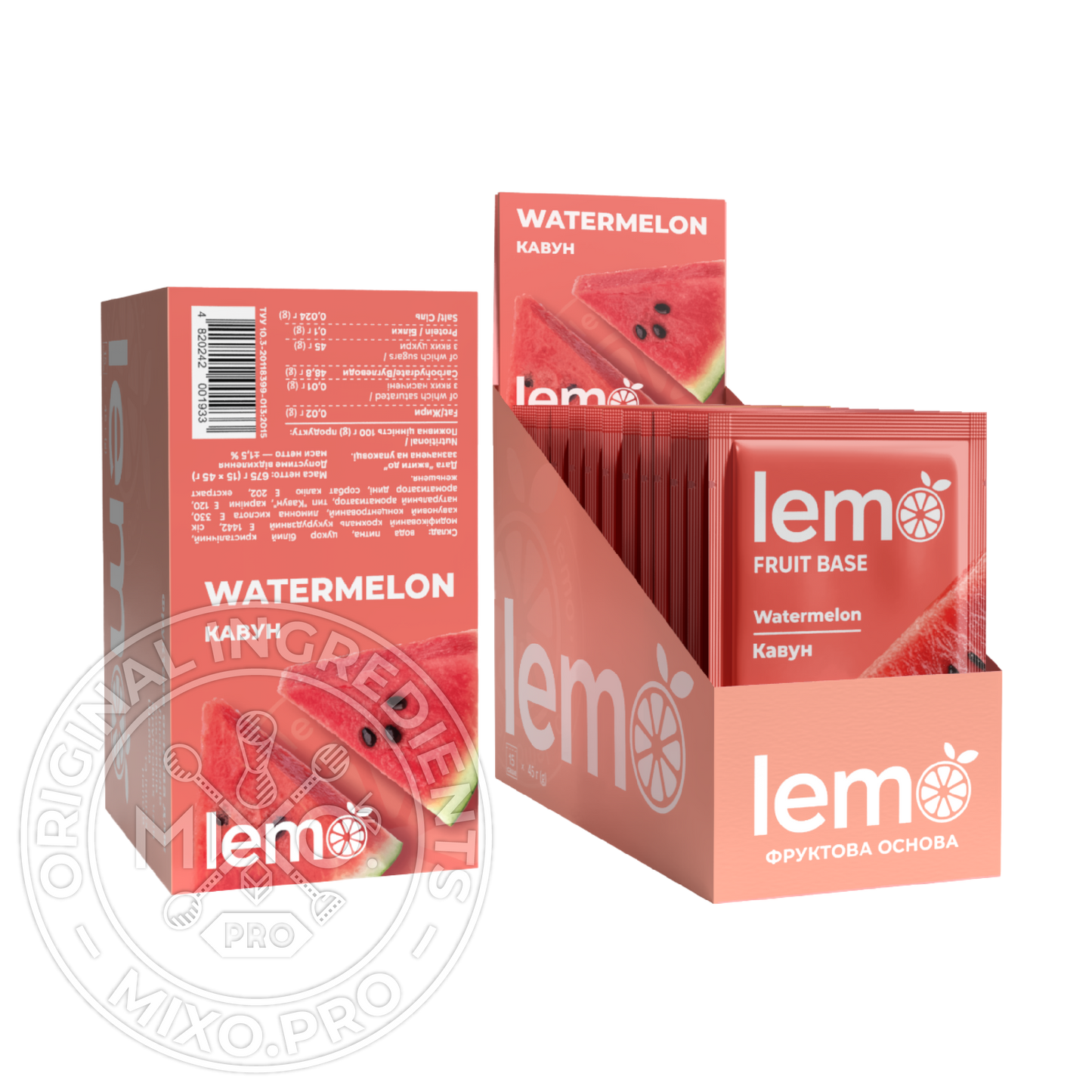 Кавун, LEMO, основа-пюре, 45гр*15шт