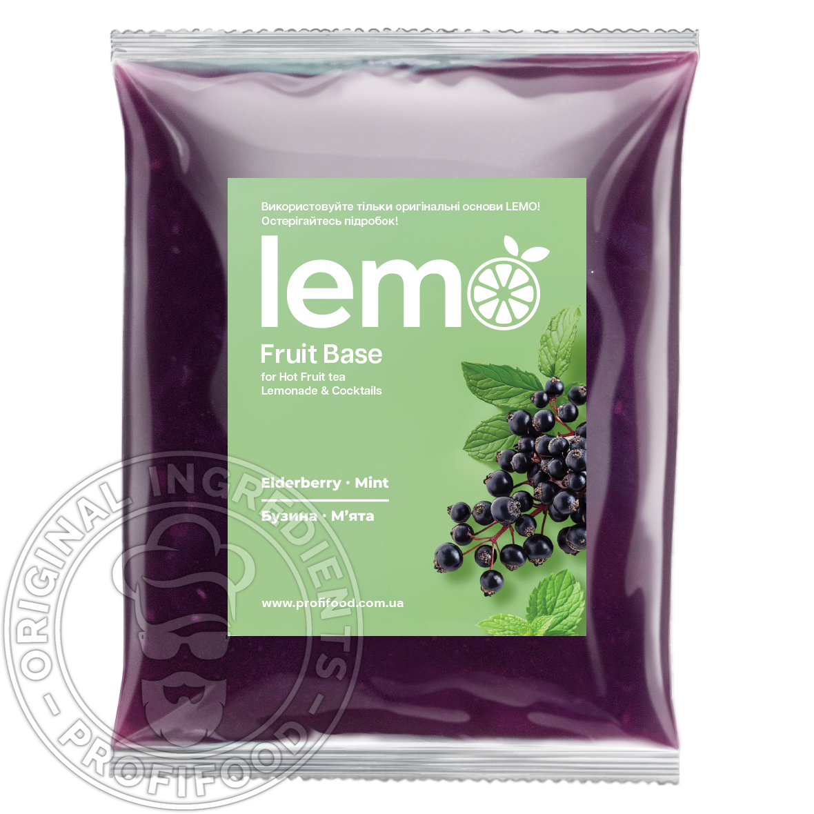 Ягоды Бузины с Мятой, LEMO, основа-пюре, 1кг