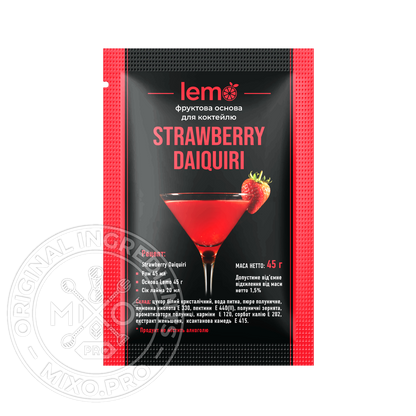 Дайкірі-полуниця, LEMO, коктейльна основа, 45гр*15шт