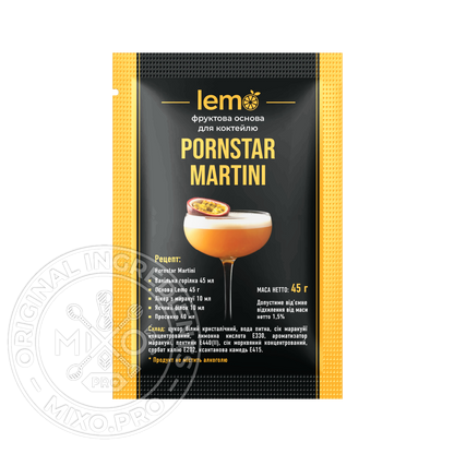 Порнстар мартіні, LEMO, коктейльна основа, 45гр*15шт