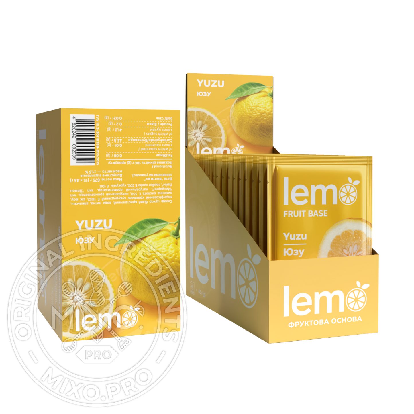 Юзу, LEMO, основа-пюре, 45гр*15шт