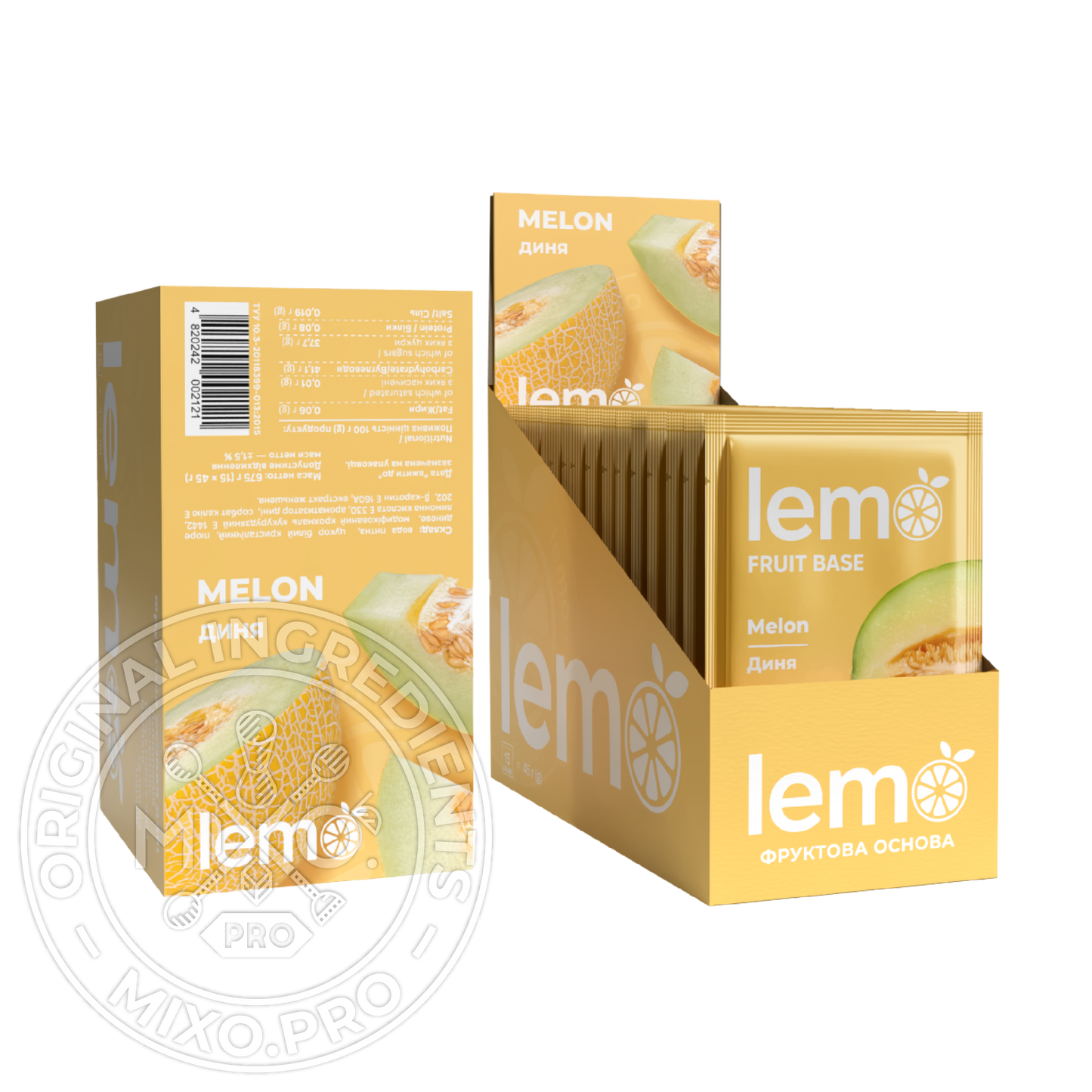 Диня, LEMO, основа-пюре, 45гр*15шт