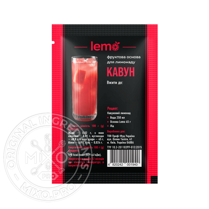 Мохіто-кавун, LEMO, коктейльна основа, 45гр*15шт