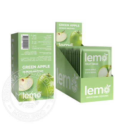 Зелене яблуко, LEMO, основа-пюре, 45гр*15шт