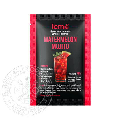 Мохіто-кавун, LEMO, коктейльна основа, 45гр*15шт