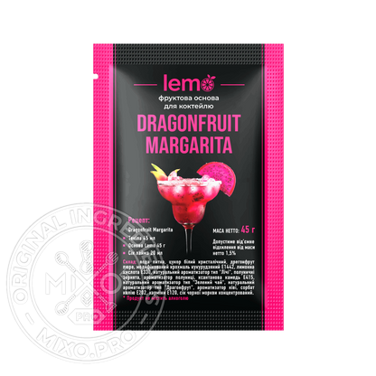 Марагрита-Дрегонфрут, LEMO, коктейльна основа, 45гр*15шт