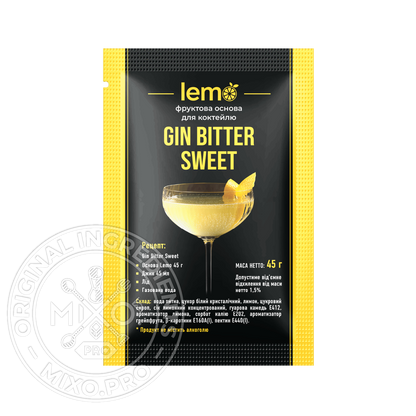 Джин Бітер, LEMO, коктейльна основа, 45гр*15шт