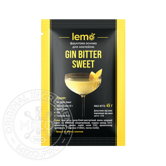 Джин Бітер, LEMO, коктейльна основа, 45гр*15шт