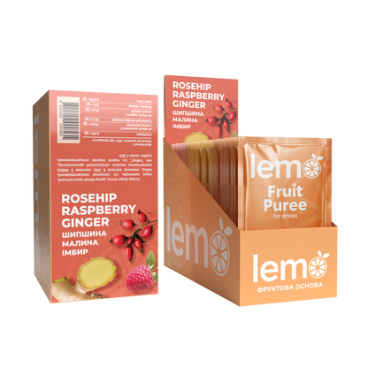 Шипшина-Малина-Імбир, LEMO, основа-пюре, 45гр*15шт