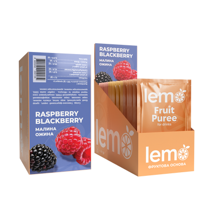 Малина-Ожина, LEMO, основа-пюре, 45гр*15шт