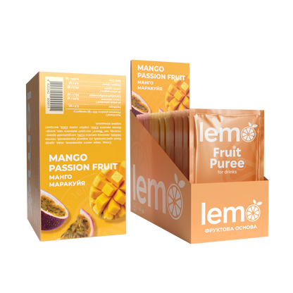 Манго-Маракуя, LEMO, основа-пюре, 45гр*15шт