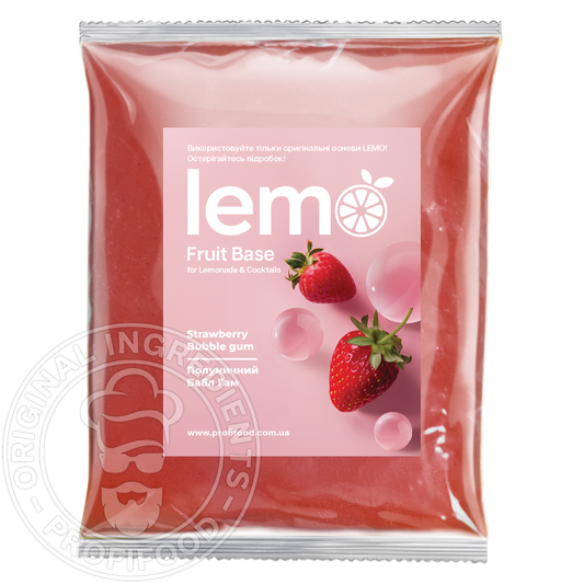 Полуничный Бабл Гам, LEMO, основа-пюре, 1кг