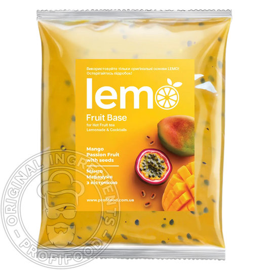Манго-Маракуйя с зернами, LEMO, основа-пюре, 1кг